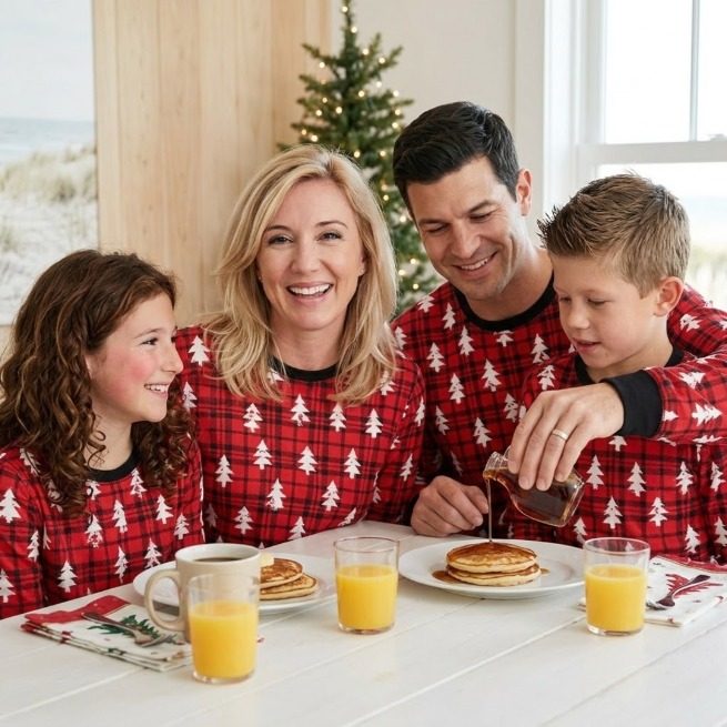 Family matching set – red Christmas tree