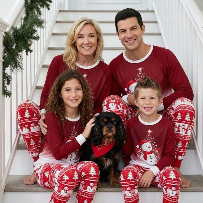 Family + dog set – snowman