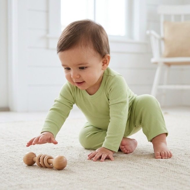 Pistachio ribbed baby sleepsuit