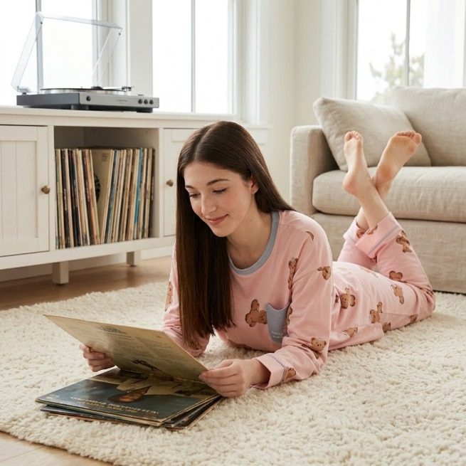 Pyjama rose oursons