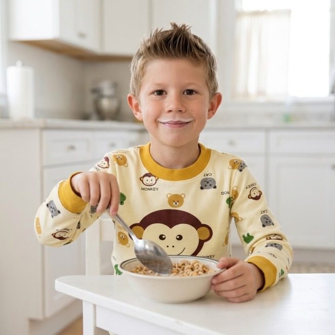 Cream pajamas with little animals