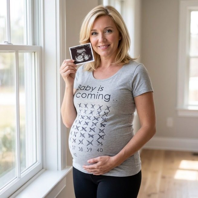 Pregnancy countdown tee “Baby is coming..”